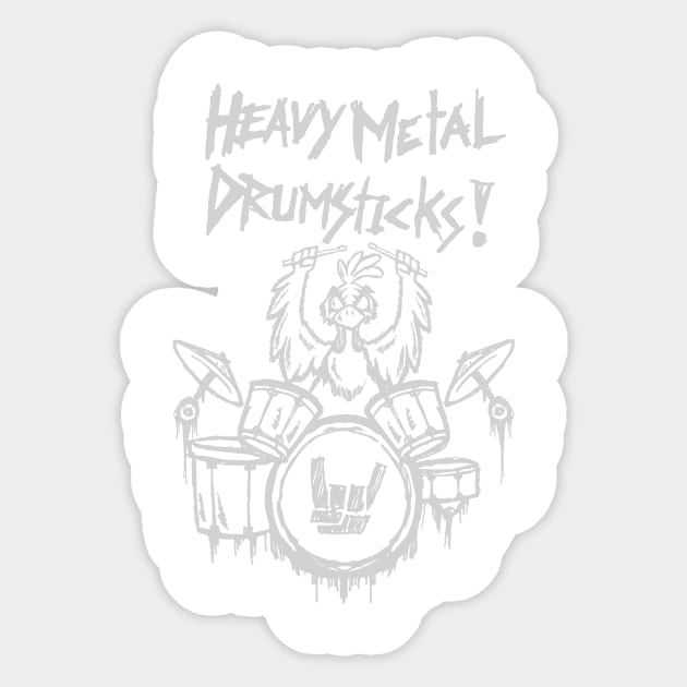 Heavy Metal Headbanger Gift Drummer Chicken Playing Drums Sticker by TellingTales